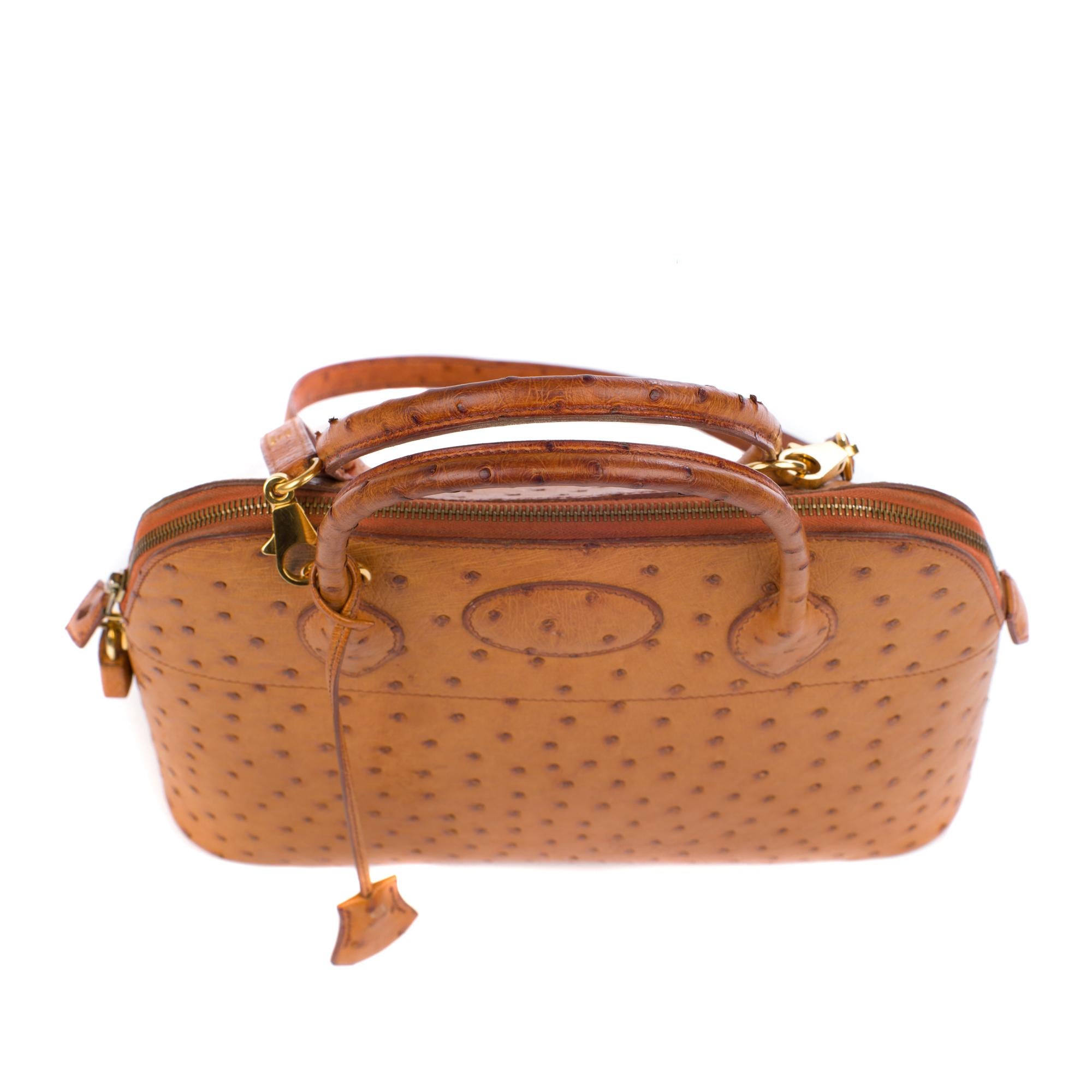 Hermes Bolide Ostrich Struthio Gold Handbag 5