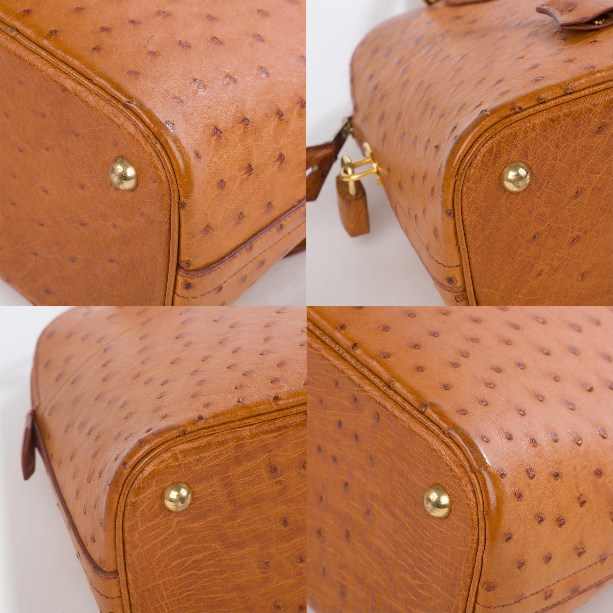 Hermes Bolide Ostrich Struthio Gold Handbag 4
