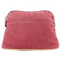 Hermès Bolide Pouch 3hj0111 Red Canvas Clutch