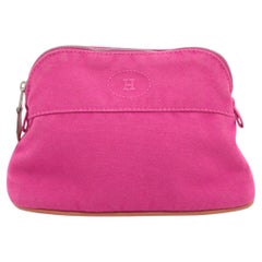Hermès Bolide Pouch PM Canvas Pouch Pink
