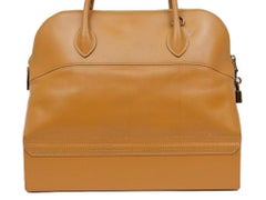 Hermès Bolide ( Rare ) Gold Mcpherson Travel 213304 Brown Box Calf Satchel