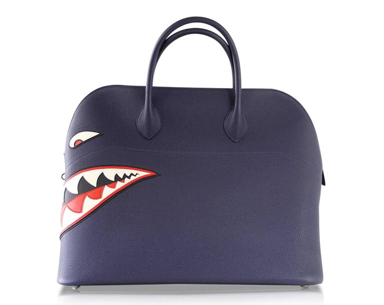 Hermes Bolide Runway Bag Shark Monster Unisex Blue Indigo Limited ...