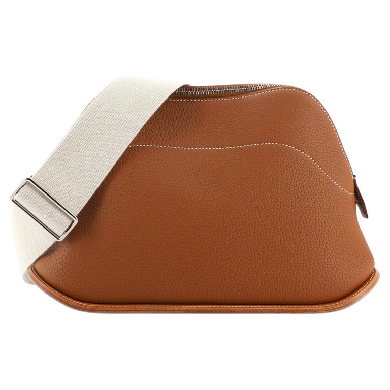 Hermes Toile Canvas/Natural Canvas Leather Bolide Mini Cosmetic