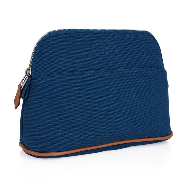 Hermes Bolide Travel Case / Pouch Medium Model Blue de Prusse New For