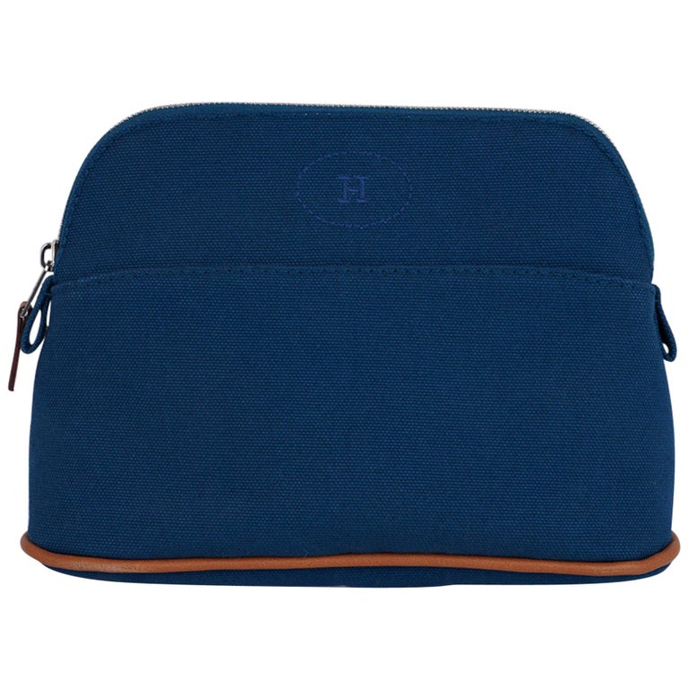 Hermes Bolide Travel Case / Pouch Medium Model Blue de Prusse New For