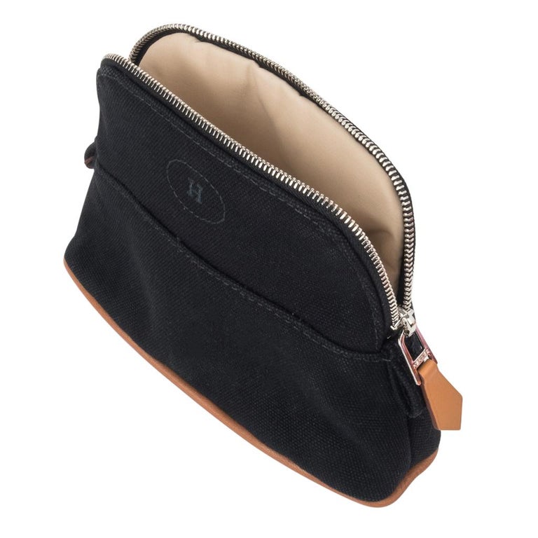 Hermes Bolide Travel Case Tousse De Voyage Mini Mini Model Black Canvas