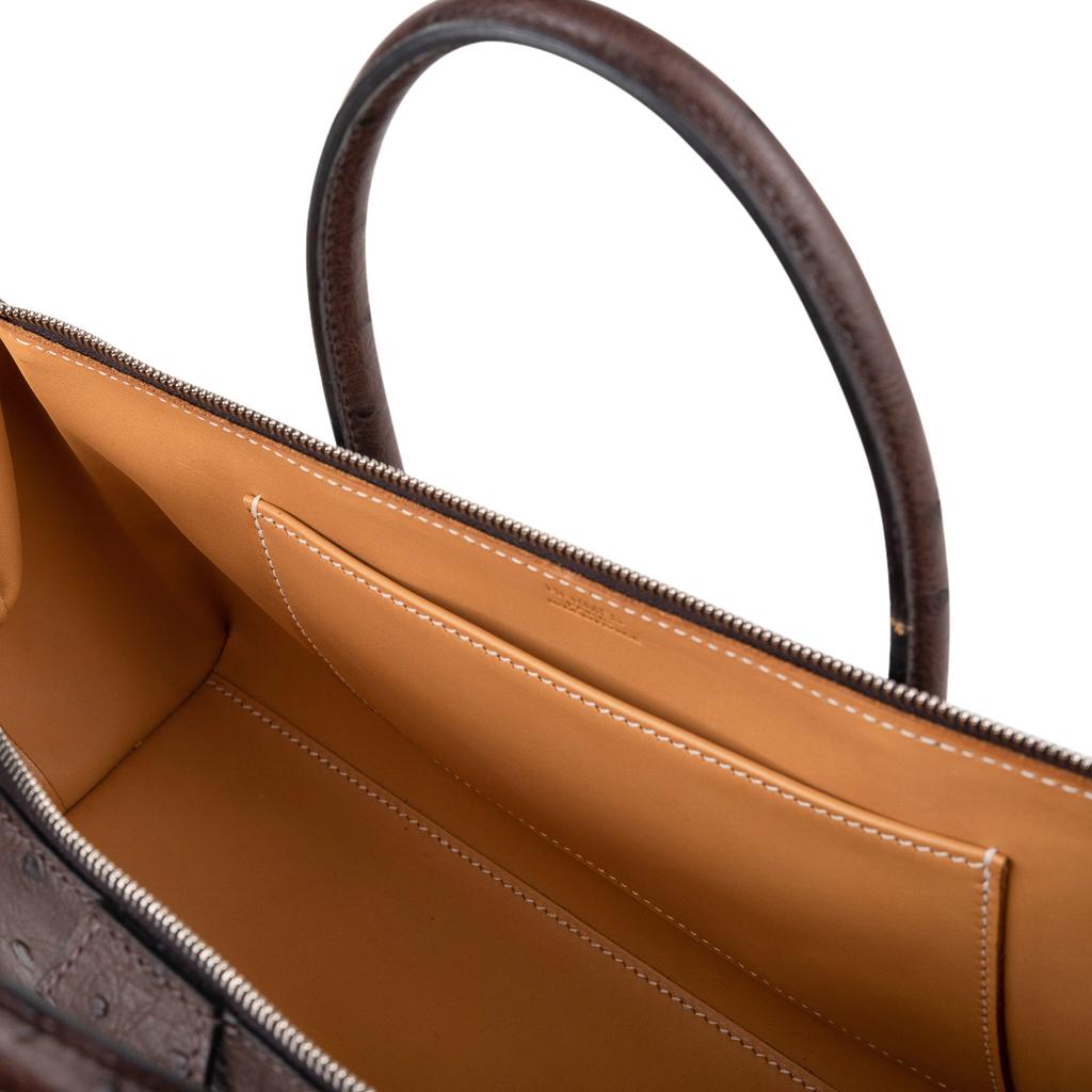 Hermes Bombay 27 Bag Marron Fonce Ostrich Small Model For Sale 4