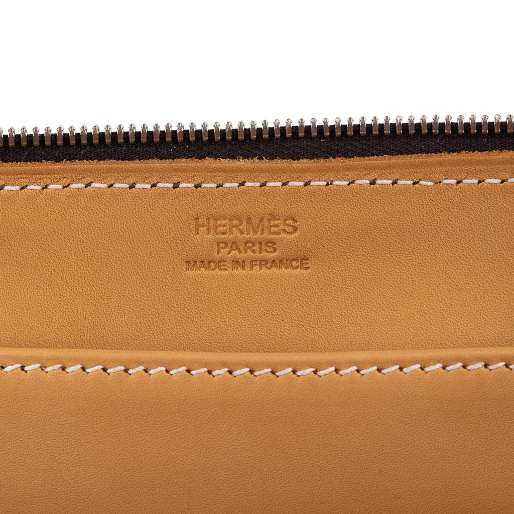 Hermes Bombay 27 Tasche Marron Fonce Strauß Kleines Modell   im Angebot 8