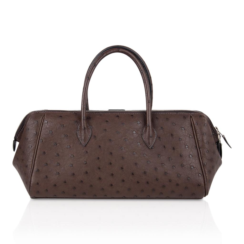 Hermes Bombay 27 Bag Marron Fonce Ostrich Small Model   For Sale 1