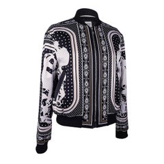 Hermes Brides de Gala Bandana Zip Jacket Black and White Silk 40 / 6