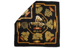 Hermès Bonsai Black Silk Scarf W Box