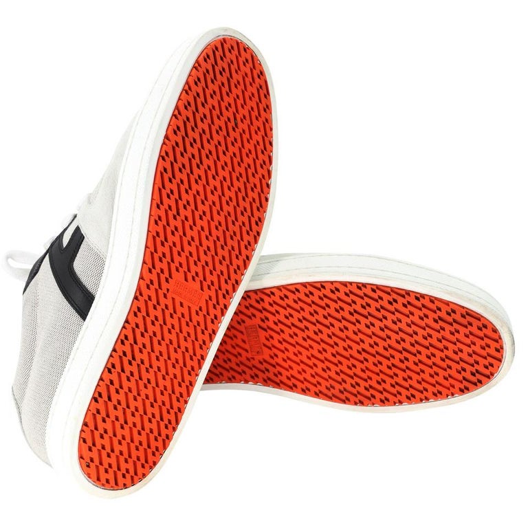 Hermes Boomerang sz 42.5 Canvas Low Top  Sneakers HM-S0323P-0001 For Sale 6
