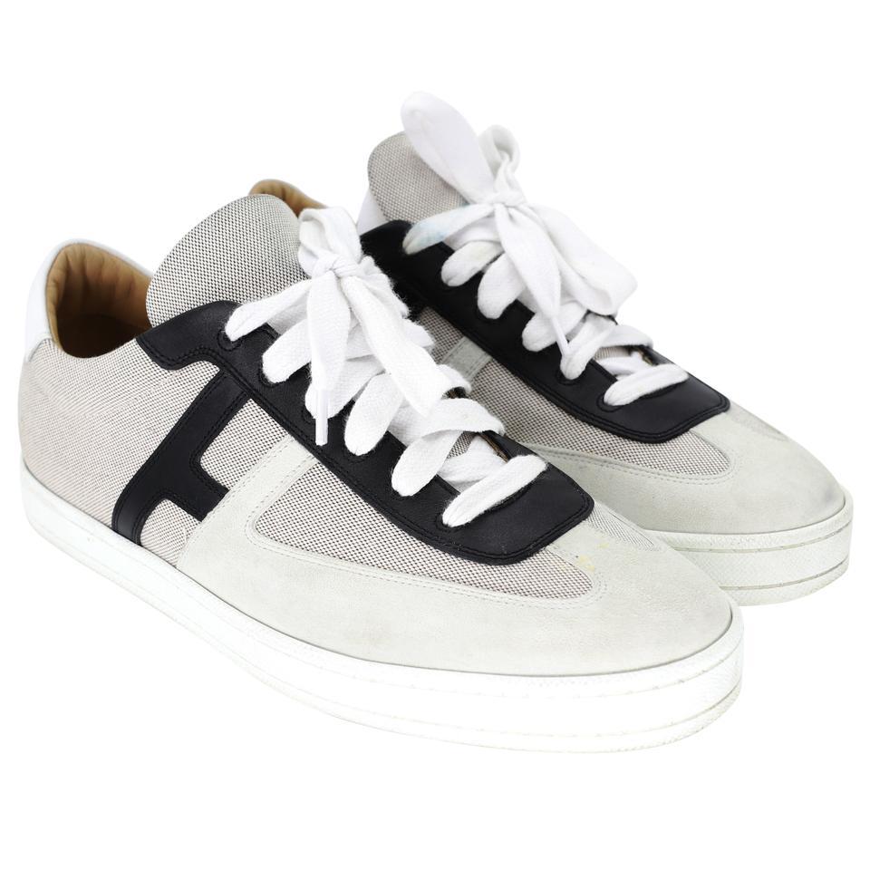 Uomo Hermes Boomerang sz 42.5 Canvas Low Top  Scarpe da ginnastica HM-S0323P-0001