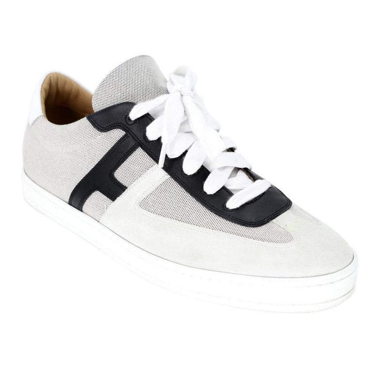 Hermes Boomerang sz 42.5 Canvas Low Top  Sneakers HM-S0323P-0001 For Sale 2