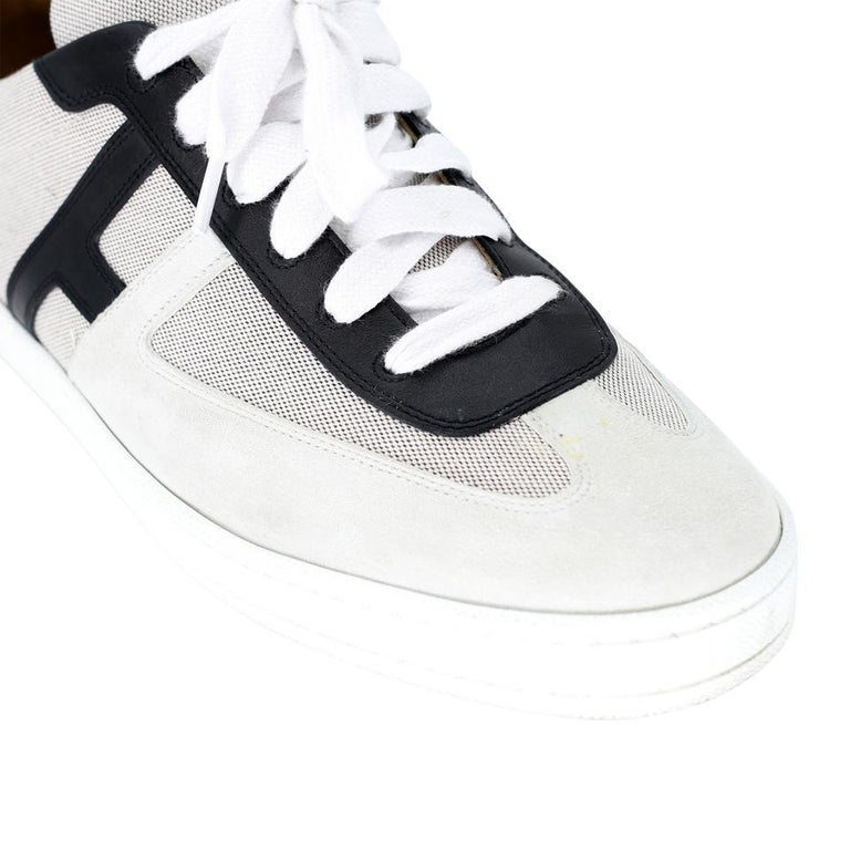 Hermes Boomerang sz 42.5 Canvas Low Top  Sneakers HM-S0323P-0001 For Sale 3