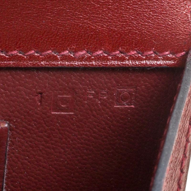 Women's Hermes Bordeaux Box Calf Leather Medor 23 Clutch