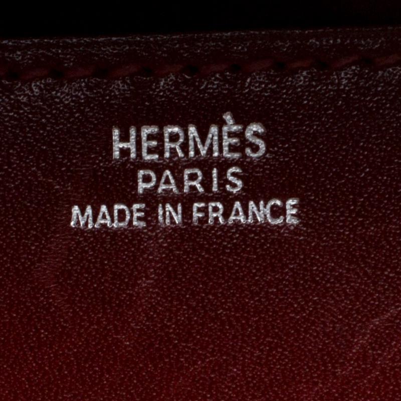 Hermes Bordeaux Box Calf Leather Medor 23 Clutch 4