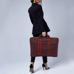 Hermes Bordeaux Canvas Fourre Tout Aktentasche