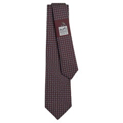 Hermes Bordeaux / Ciel / Blanc Dancing Bit tie