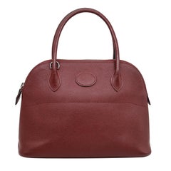 Sac Bolide Courchevel en cuir bordeaux de 27 cm avec quincaillerie en palladium, 1996