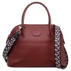 Sac Bolide Courchevel en cuir bordeaux de 27 cm avec quincaillerie en palladium, 1996