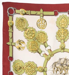 Hermes Cuivreries by F.de la Perriere Silk Scarf