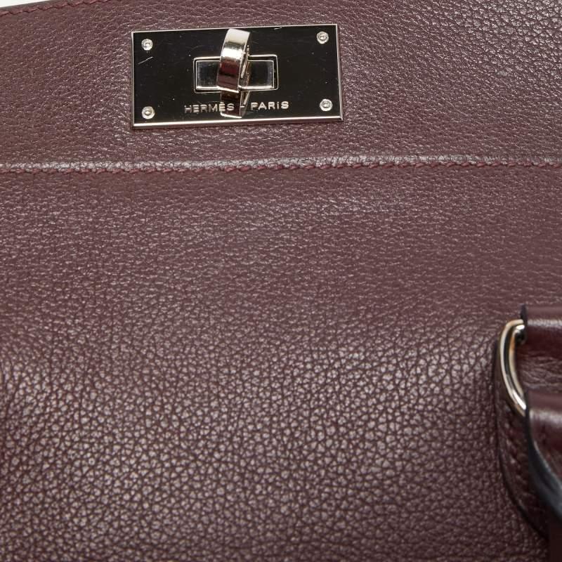 Hermes Bordeaux Evercolor Leather Palladium Finish Toolbox 20 Bag 10