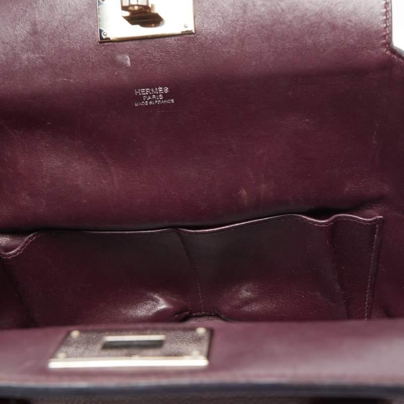 Hermes Bordeaux Evercolor Leather Palladium Finish Toolbox 20 Bag 14