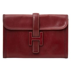 Hermes Bordeaux Jige Clutch