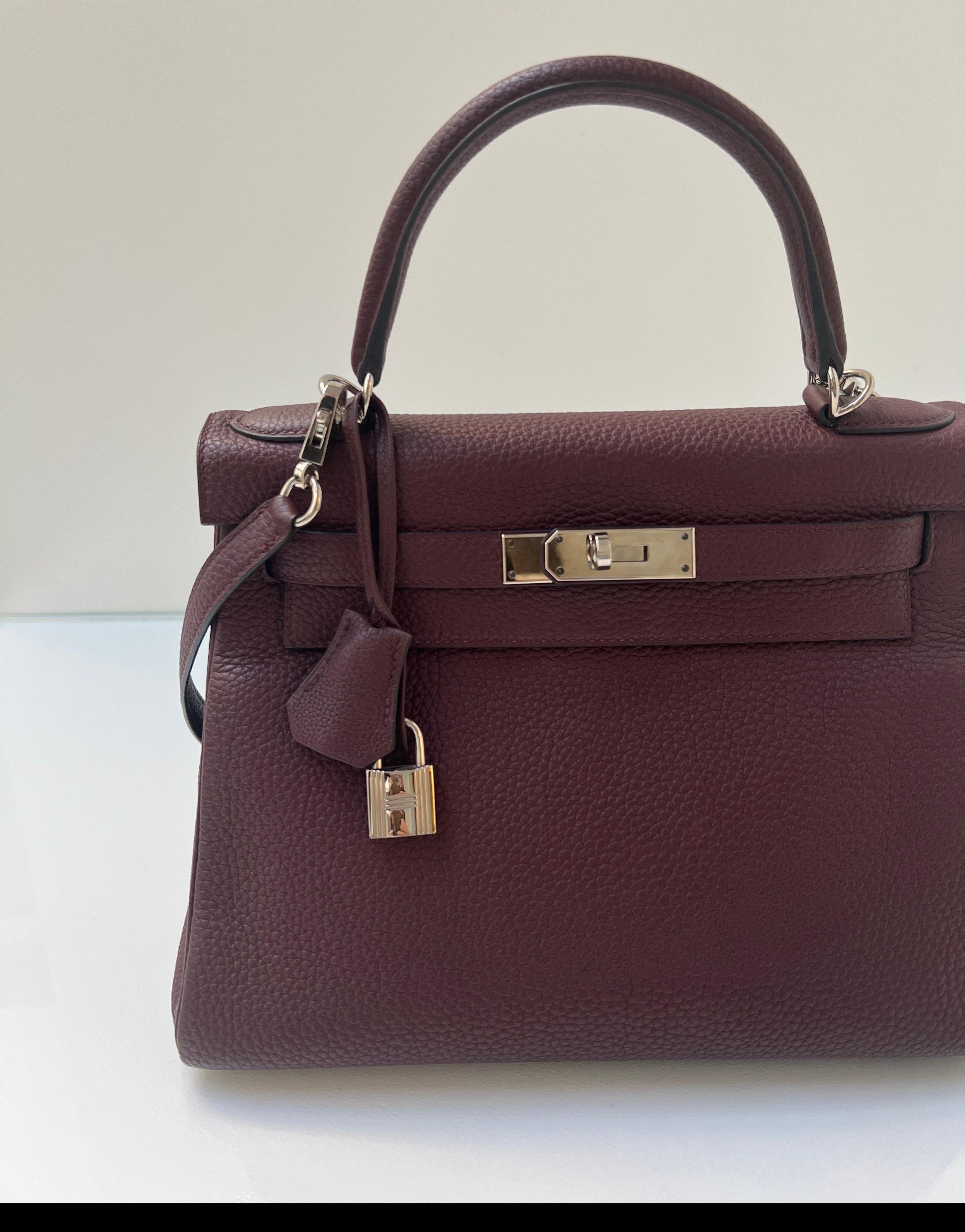 Hermes Bordeaux Kelly 28 Bag For Sale 5