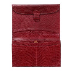Hermès Bordeaux Lizard Vintage Billfold