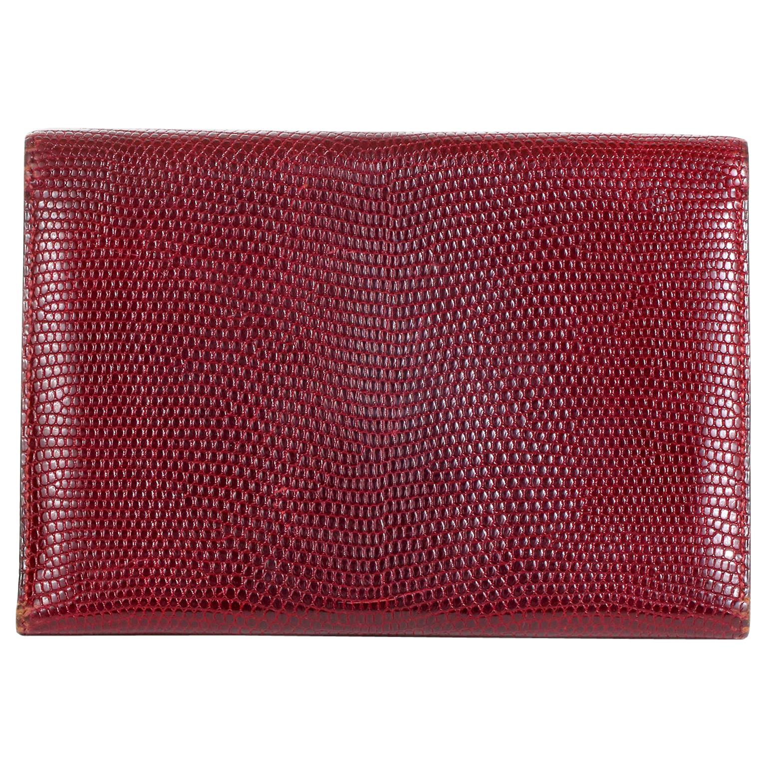 Hermès Bordeaux Lizard Vintage Billfold