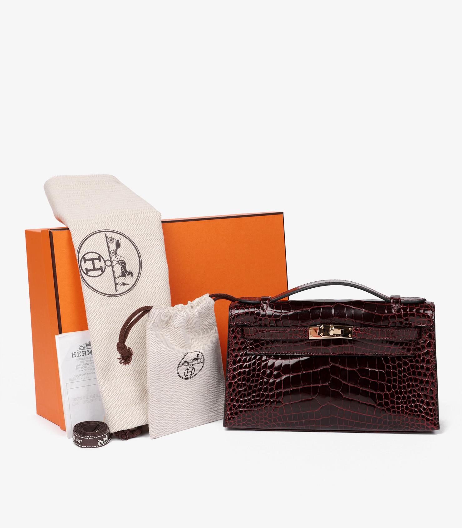 Hermès Bordeaux Mississippiensis Alligator Leather Kelly Mini Pochette 5