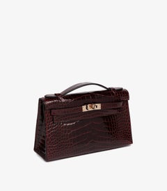 Hermès Bordeaux Mississippiensis Alligator Leather Kelly Mini Pochette