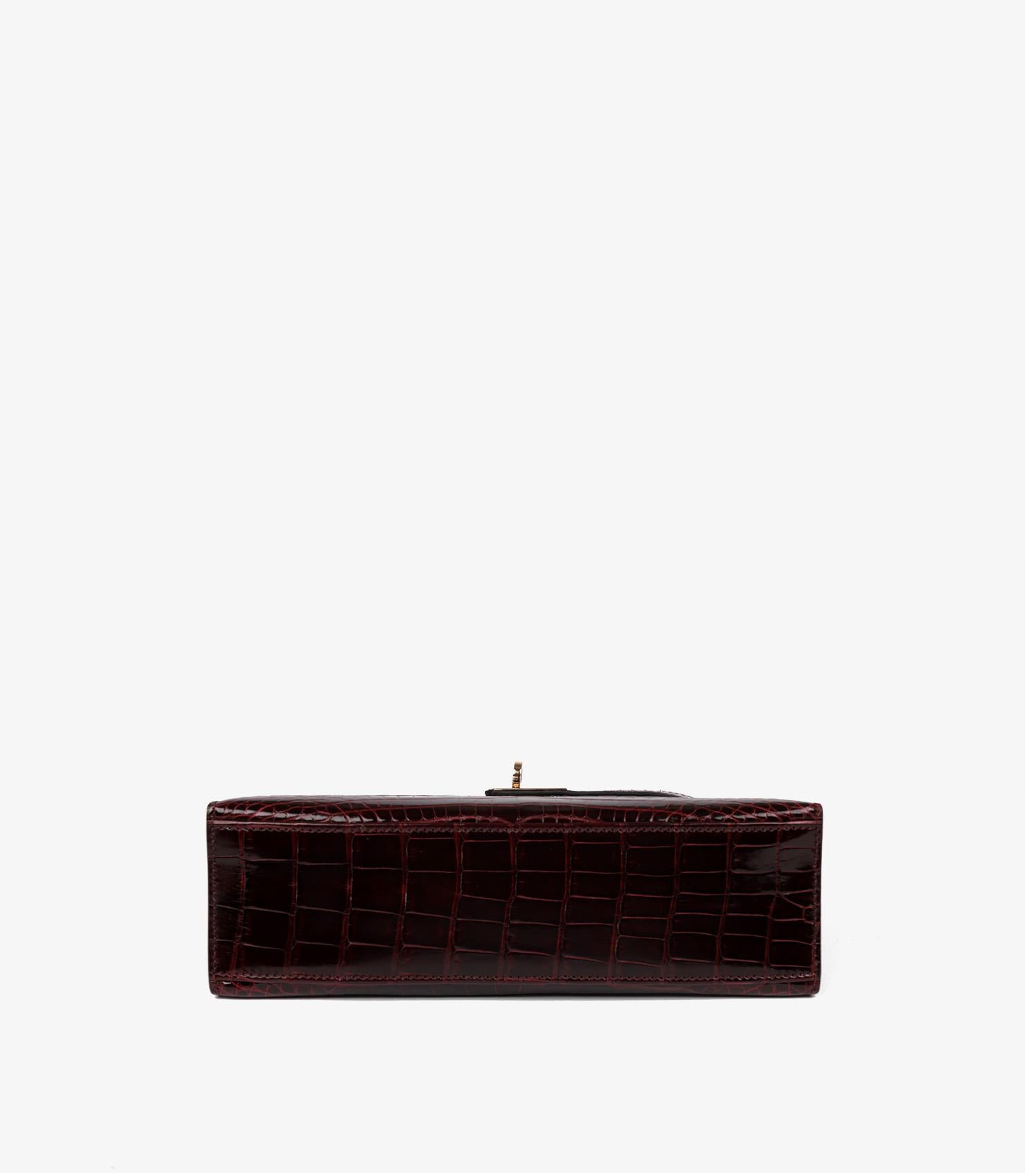 Hermès Bordeaux Mississippiensis Alligator Leather Kelly Mini Pochette 1