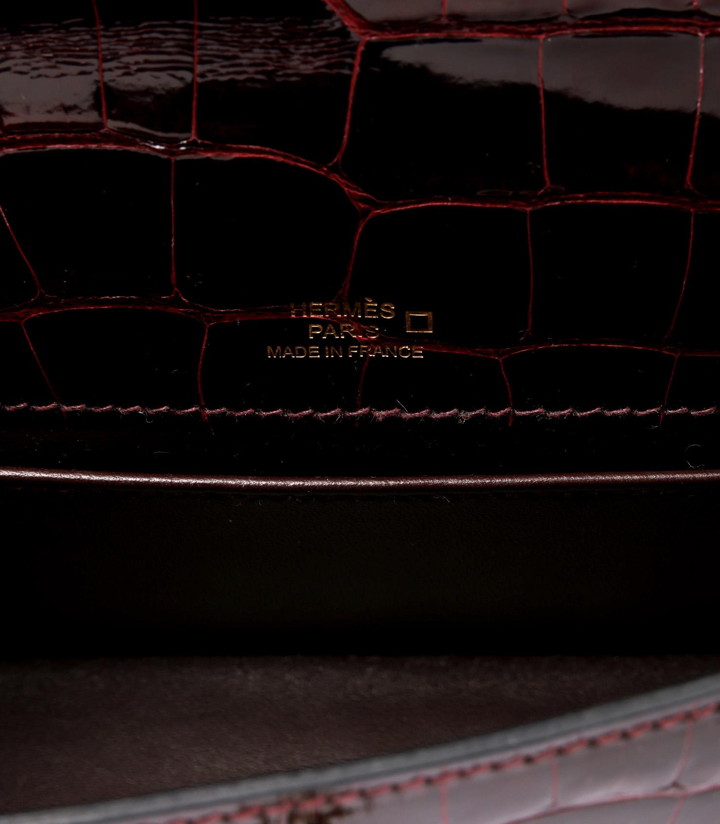 Hermès Bordeaux Mississippiensis Alligator Leather Kelly Mini Pochette 2