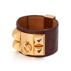 Hermès Bordeaux Alligatore Mississippienis Lucido Collier De Chien T2