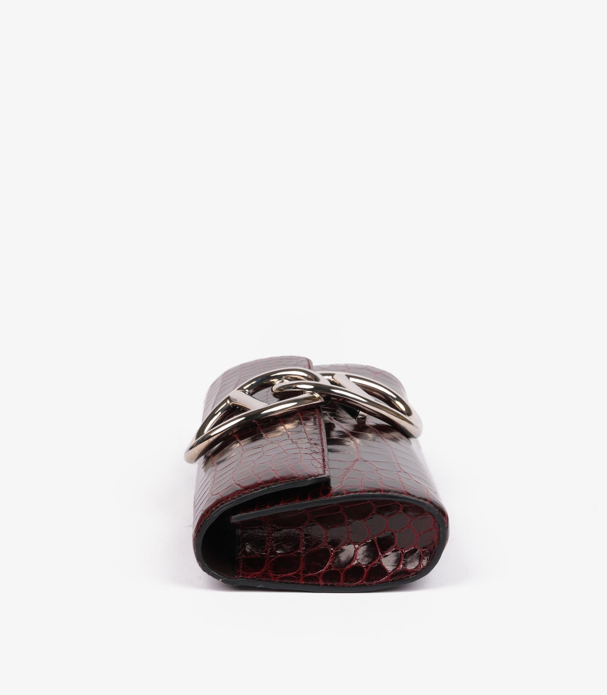Hermès Bordeaux Shiny Niloticus Crocodile Leather Egee im Angebot 1