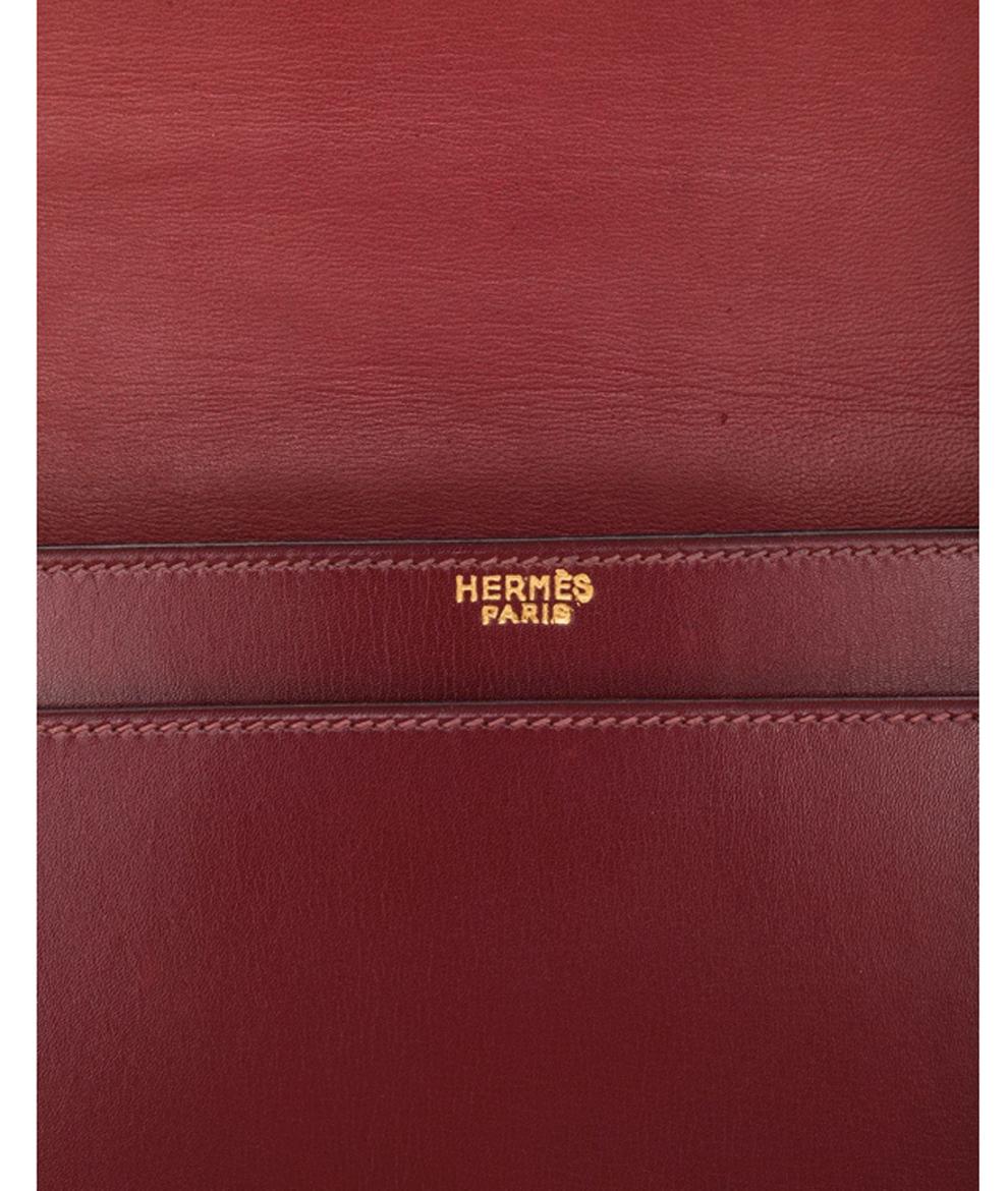 Women's Hermes Bordeaux Boxcalf Leather Shoulder Bag