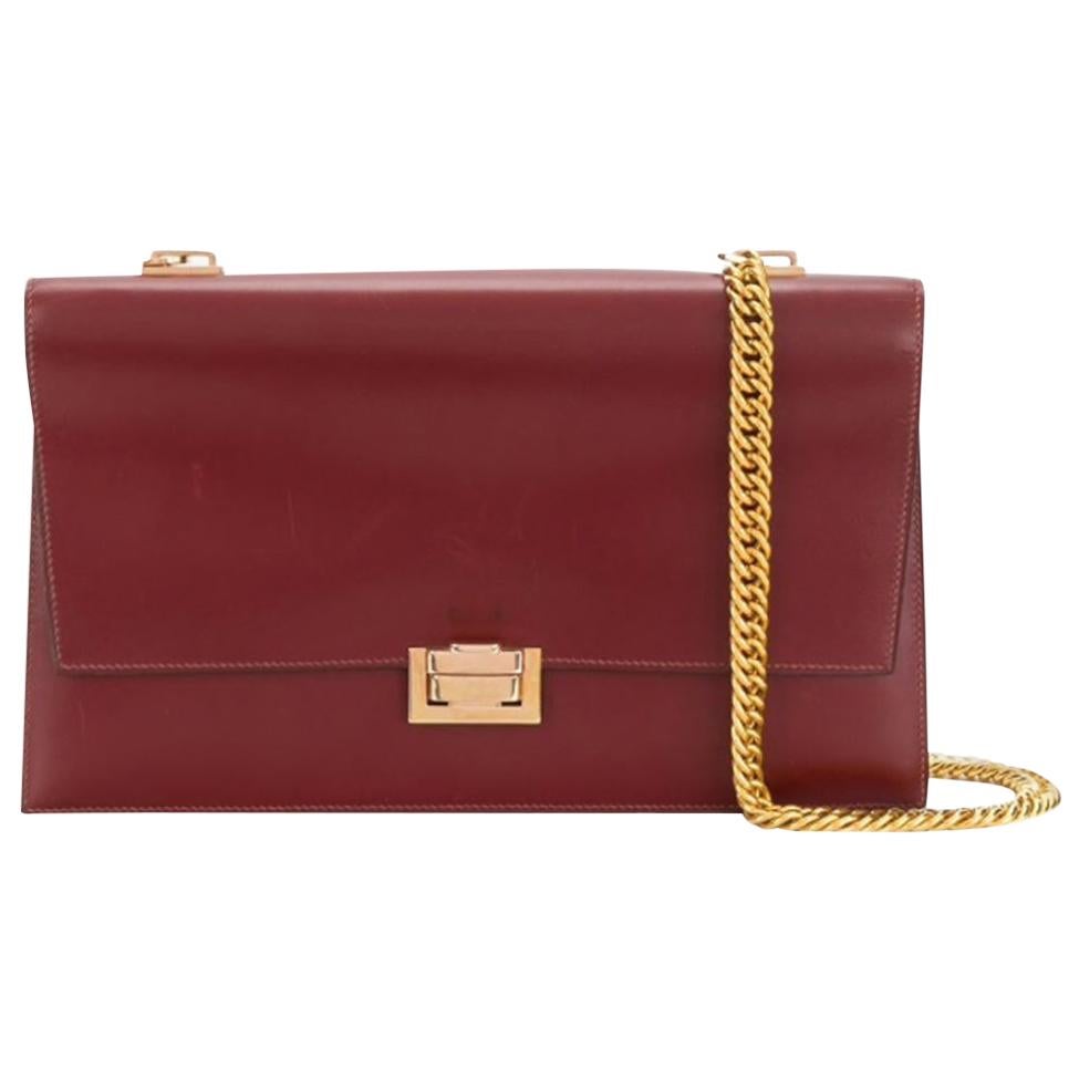 Hermes Bordeaux Boxcalf Leather Shoulder Bag