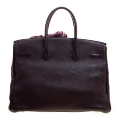 Hermes Bordeaux Togo Leather Gold Hardware Birkin 35 Bag