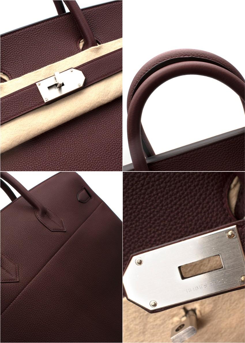Hermes Bordeaux Togo Leather HAC Birkin 50 HSS PHW In New Condition In London, GB