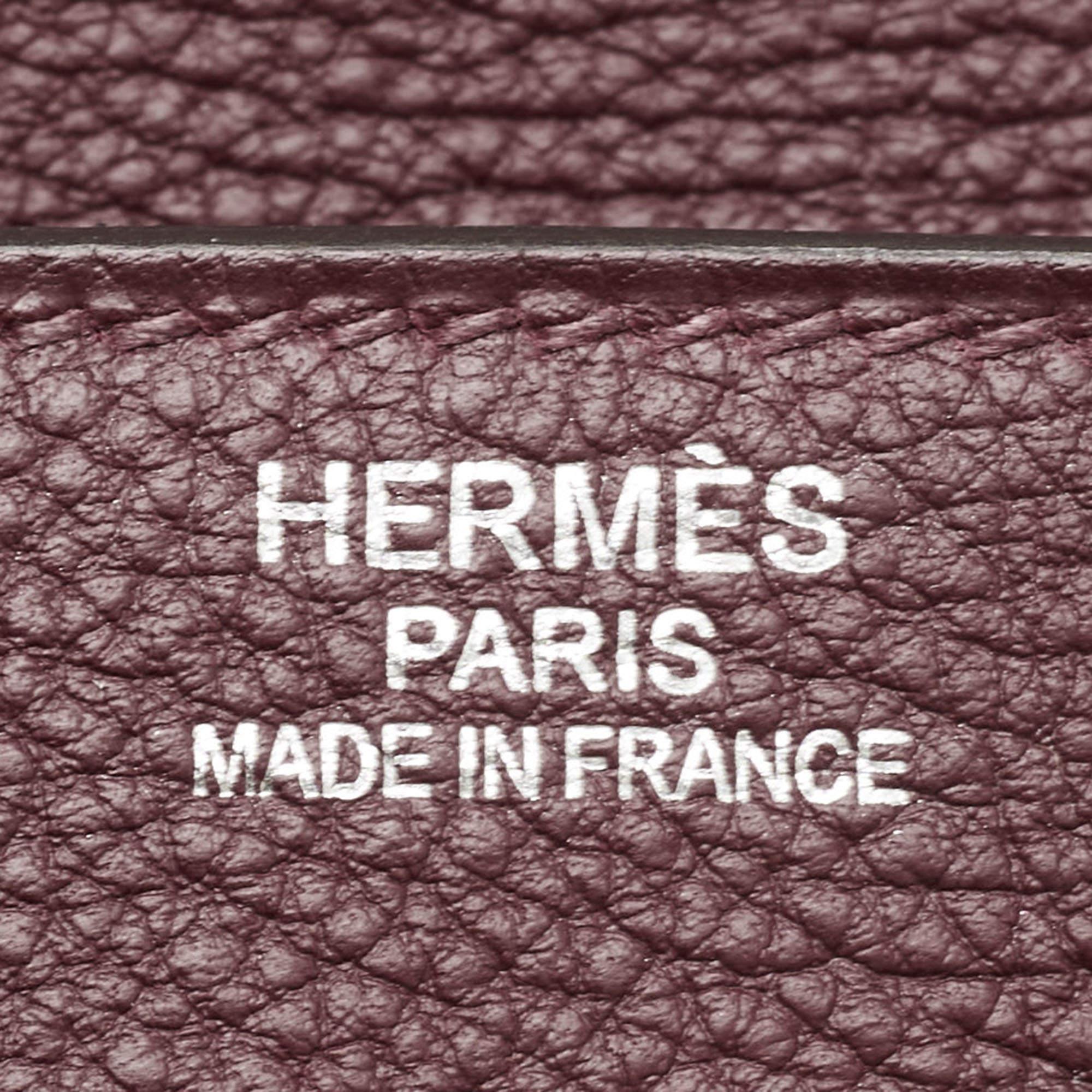 Hermes Bordeaux Togo Leather Palladium Finish Birkin 40 Bag 9