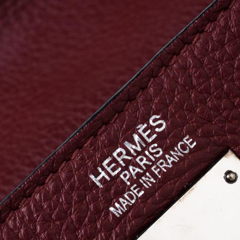Hermes Bordeaux Togo Leather Palladium Hardware Kelly Retourne 35 Bag 5