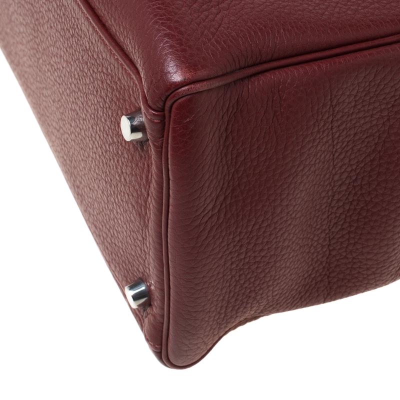 Hermes Bordeaux Togo Leather Palladium Hardware Kelly Retourne 35 Bag 2