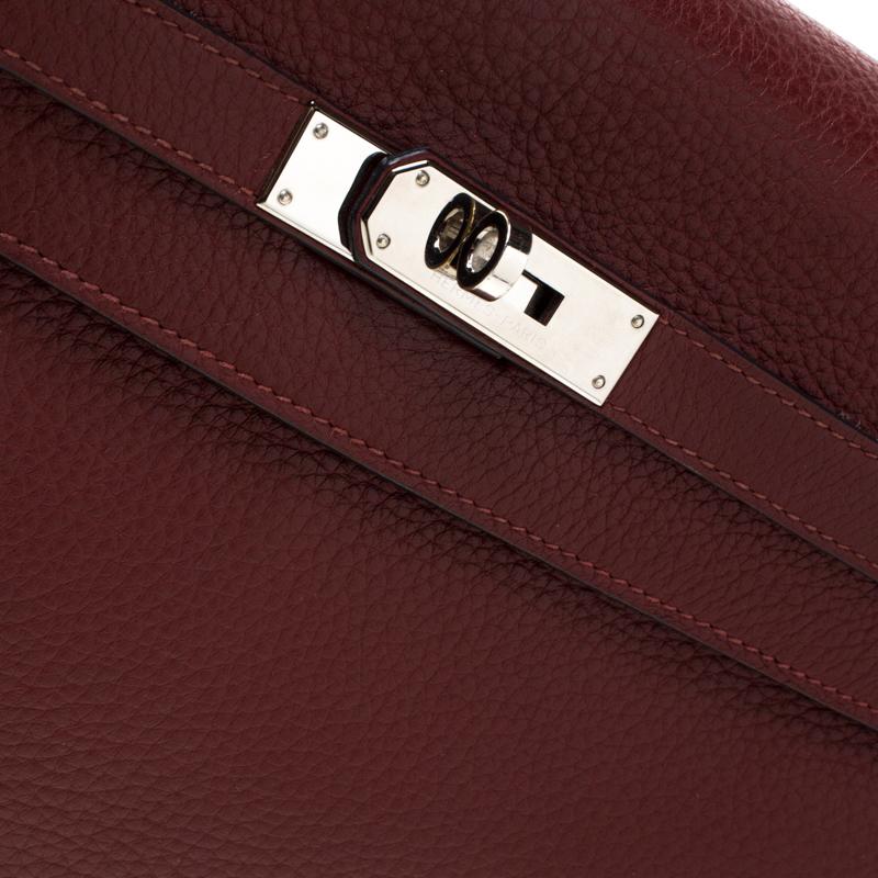 Hermes Bordeaux Togo Leather Palladium Hardware Kelly Retourne 35 Bag 3