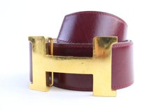Hermès Bordeaux X Gold 42mm H Logo 25hr0307 Belt