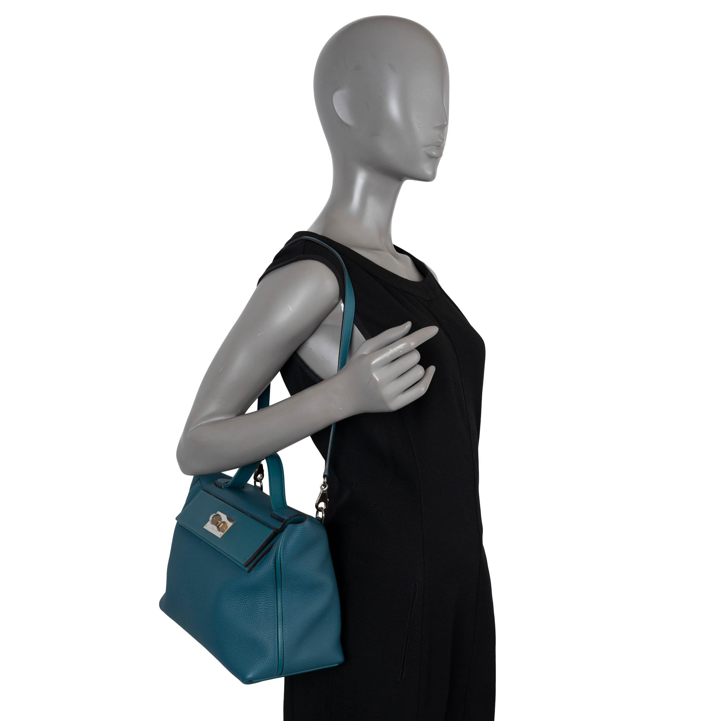 HERMES Bosphore teal Togo / Swift leather 24/24-29 Bag Phw 5