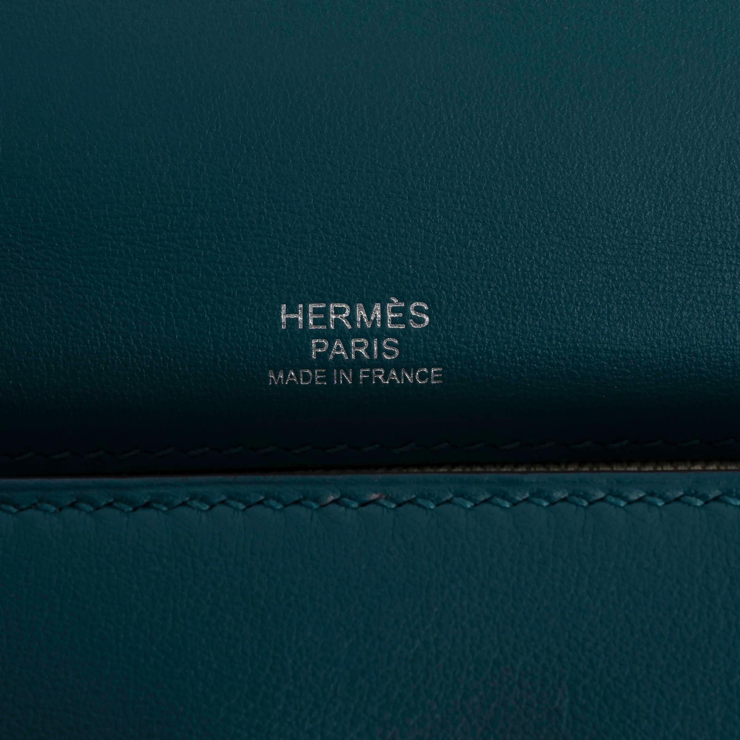 HERMES Bosphore teal Togo / Swift leather 24/24-29 Bag Phw 4