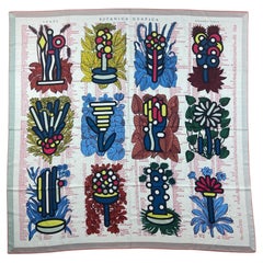 Hermes Botanica Grafica Blanc/Bleu/Multicolor 140cm Silk/Cashmere Scarf Shawl Hermes Botanica Grafica Blanc/Bleu/Multicolor 140cm Silk/Cashmere Scarf Shawl